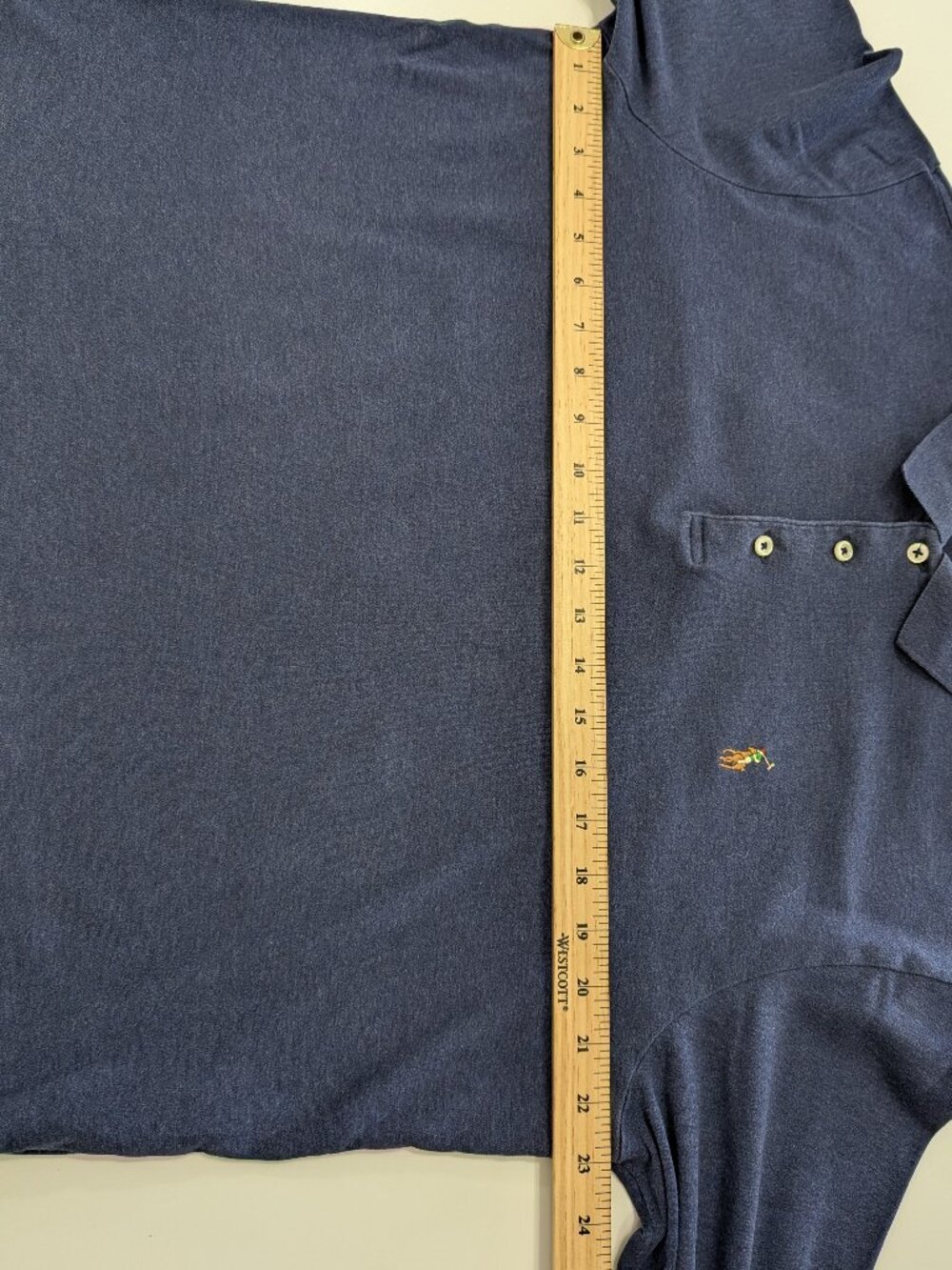 Polo Ralph Lauren Classic Fit Blue Polo Shirt Long Sleeve - Picture 10 of 12